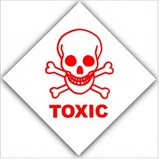 1 x Toxic - Health and Safety Self Adhesive Vinyl Sticker - Warning Danger Hazard Symbol Sign